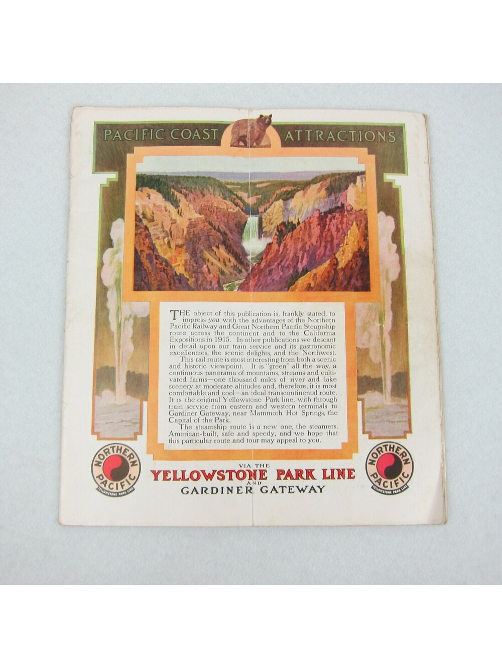 Antique 1915 San Francisco Exposition Northern Pacific Railway Ad Brochure RARE